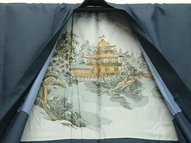 平和屋着物●男性 紬 アンサンブル 100亀甲 正絹 逸品 CAAX5856gh