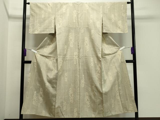平和屋着物●結城紬 100亀甲 花唐草文 正絹 逸品 未使用 CAAX5869gh