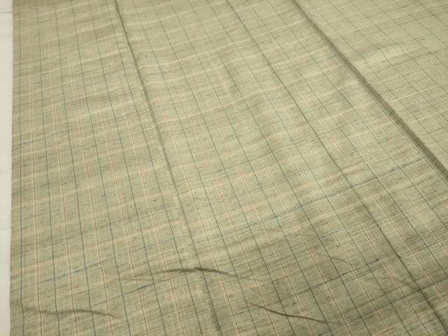 平和屋着物●上質な紬 格子柄 正絹 逸品 CAAX5878gh