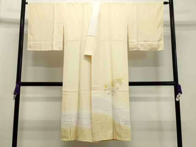 平和屋着物●長襦袢 袷 作家物 舞桜文 暈し染め さが美扱い 正絹 逸品 未使用 CAAX5901gh