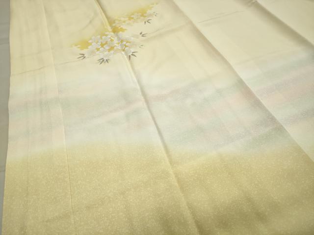 平和屋着物●長襦袢 袷 作家物 舞桜文 暈し染め さが美扱い 正絹 逸品 未使用 CAAX5901gh
