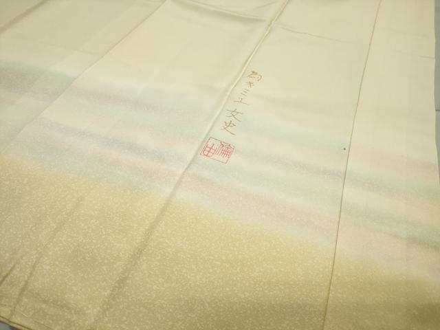 平和屋着物●長襦袢 袷 作家物 舞桜文 暈し染め さが美扱い 正絹 逸品 未使用 CAAX5901gh