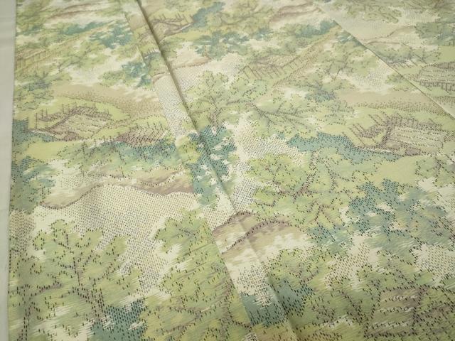 平和屋着物●本場大島紬 風景文 正絹 逸品 CAAX5914gh