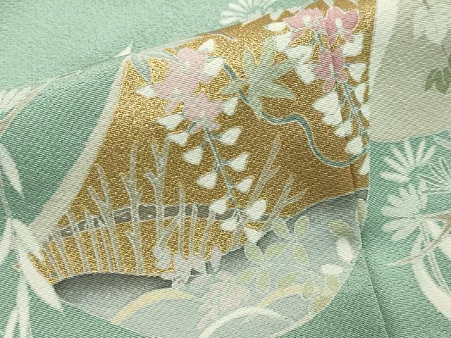 平和屋着物●訪問着 色紙重ね松竹梅文 金彩 正絹 逸品 CAAX5967gh