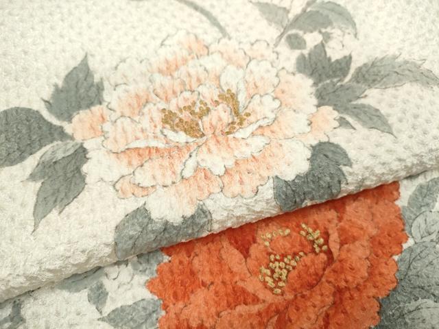 平和屋着物●名門 藤娘きぬたや・総絞り 小紋 枝花文 金彩 正絹 逸品 CAAX6313ze