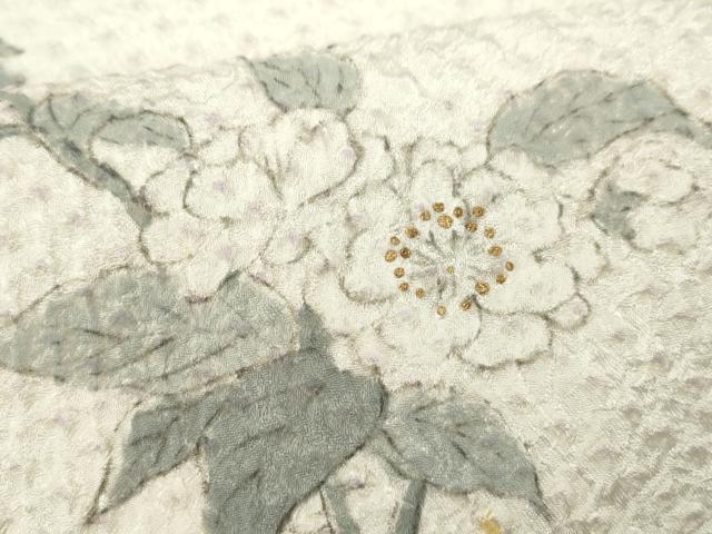 平和屋着物●名門 藤娘きぬたや・総絞り 小紋 枝花文 金彩 正絹 逸品 CAAX6313ze
