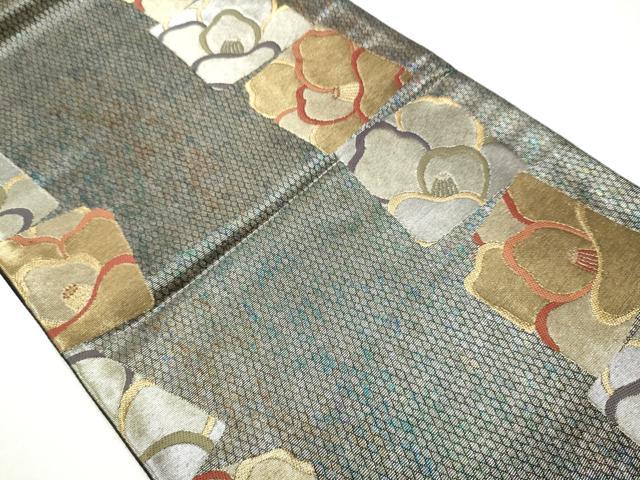 平和屋着物●染色作家 草野一騎 六通柄袋帯 色紙花文 一騎箔 正絹 逸品 CAAX7315hy