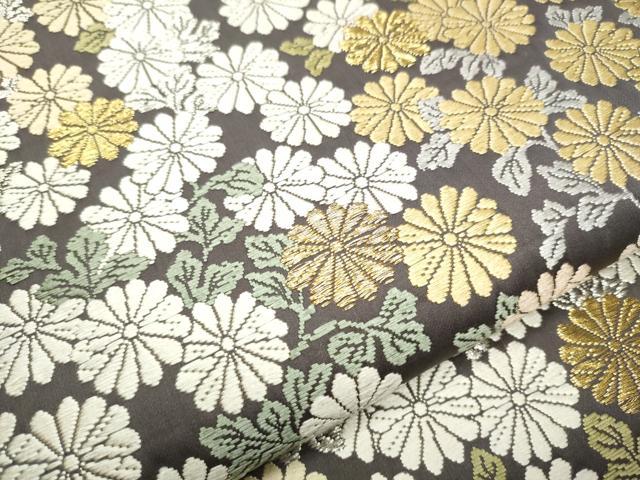 平和屋着物●六通柄袋帯 草木染 真匠唐織 いろ色文 菊 金銀糸 正絹 逸品 CAAX7509hy