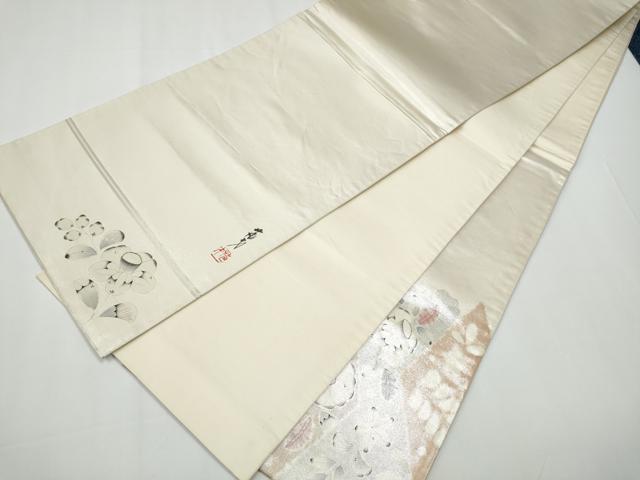 平和屋着物●太鼓柄袋帯 作家物 辻が花 引箔 正絹 逸品 CAAX7562hy