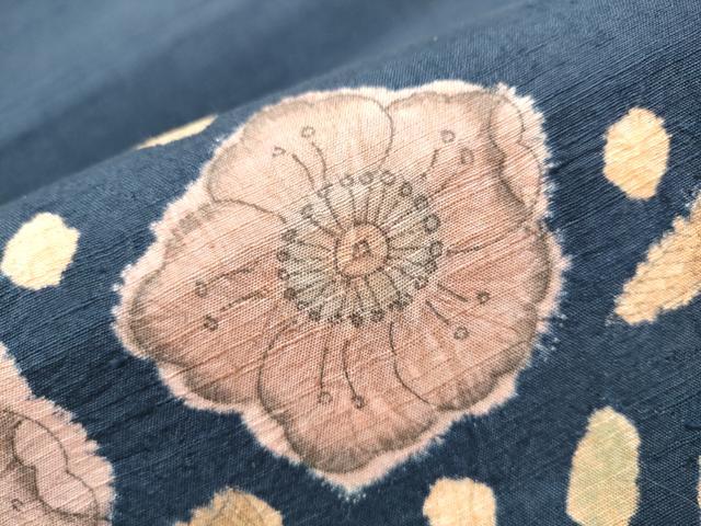 平和屋着物●太鼓柄袋帯 紬地 絞り 辻が花 正絹 逸品 CAAX7575hy