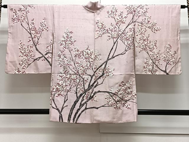 平和屋着物#羽織 紬地 枝花文 銀彩 正絹 逸品 未使用 CAAX7862ua