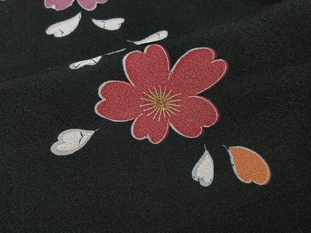 平和屋着物∞羽織 舞花文 黒地 正絹 逸品 未使用 CAAX7884ua