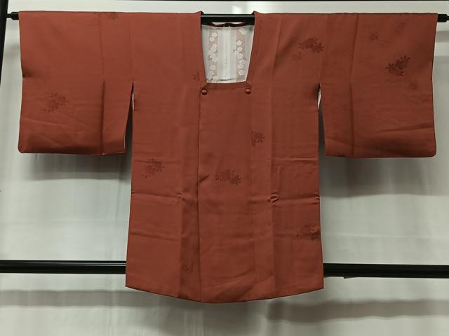 平和屋着物■道行コート 地紋起こし 草花文 正絹 逸品 CAAX7925ua