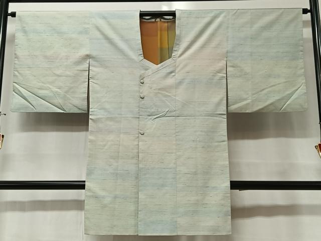 平和屋着物∞紅花紬 米沢 道行コート 霞文 正絹 逸品 CAAX7932ua