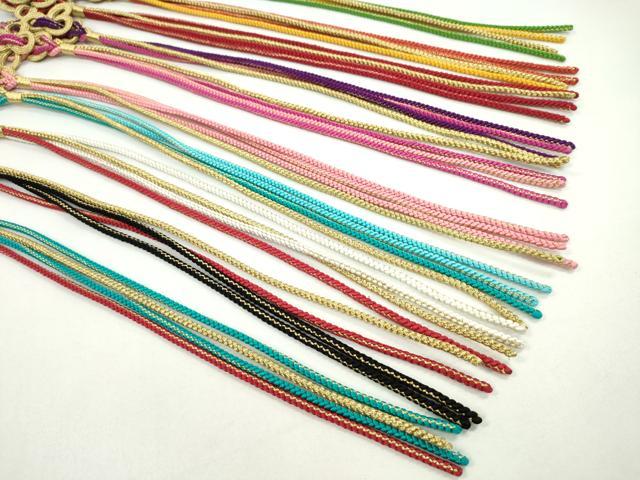 平和屋着物●和装小物 振袖用飾り付き帯締め10本セット 飾り結び 金糸 切り房 逸品 未使用 CAAX8051ju