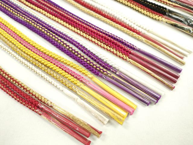 平和屋着物●和装小物 振袖用飾り付き帯締め10本セット 小田巻 可動式 金糸 切り房 逸品 未使用 CAAX8059ju