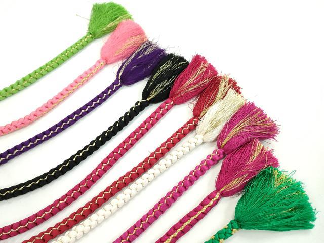 平和屋着物●和装小物 振袖用飾り付き帯締め10本セット パール 花 金糸 逸品 CAAX8194ju