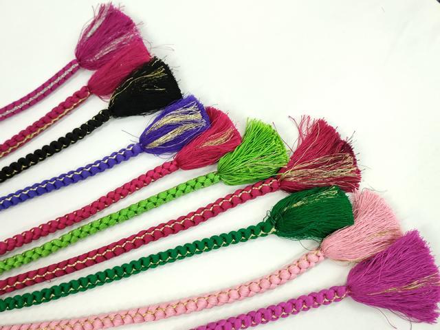 平和屋着物●和装小物 振袖用飾り付き帯締め10本セット パール 花 金銀糸 逸品 CAAX8198ju