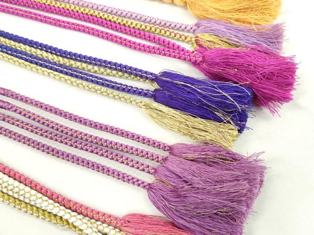 平和屋着物●和装小物 振袖用飾り付き帯締め10本セット パール 花 金銀糸 逸品 CAAX8202ju