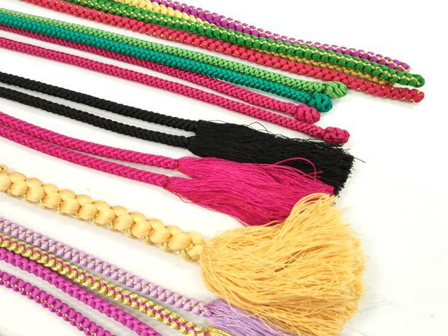 平和屋着物●和装小物 振袖用飾り付き帯締め10本セット パール 花 金銀糸 逸品 CAAX8202ju