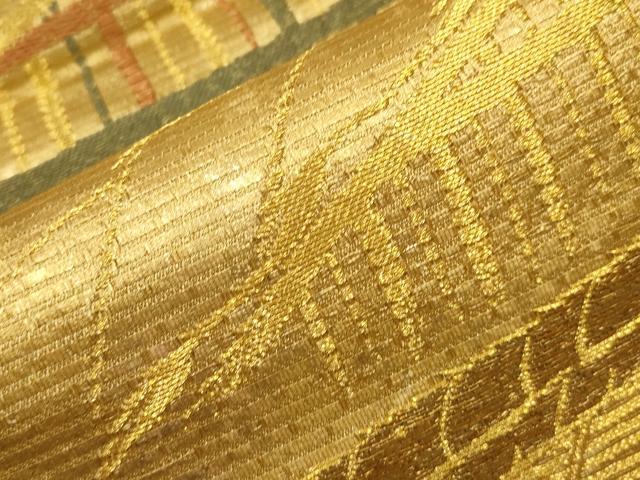 平和屋着物▼六通柄袋帯 作家物 京の旅 京の町家 金糸 正絹 逸品 CAAX8744dy