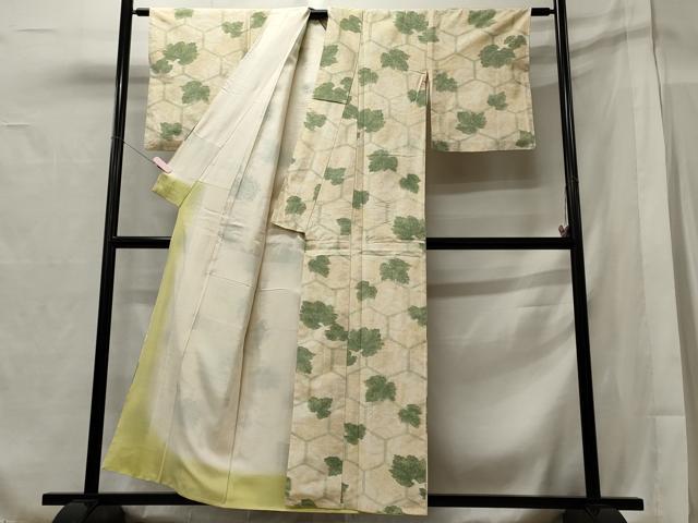 平和屋着物■上質な紬 亀甲舞葉文 正絹 逸品 CAAX8908oy