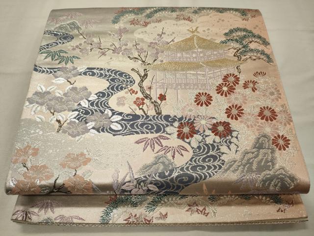 平和屋着物◎六通柄袋帯 桃山絵巻 金銀糸 正絹 逸品 CAAX9176oy