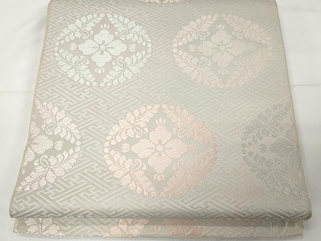 平和屋着物●六通柄 本袋帯 唐織 菱花丸文 正絹 逸品 CAAX9261yk