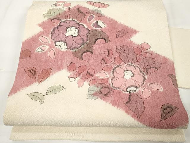 平和屋着物●九寸名古屋帯 辻が花 絞り 鬼しぼ縮緬 正絹 逸品 CAAX9296yk
