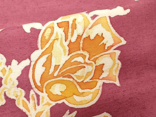 平和屋着物●九寸名古屋帯 ろうけつ染め 作家物 紬地 枝花文 正絹 逸品 CAAX9300yk