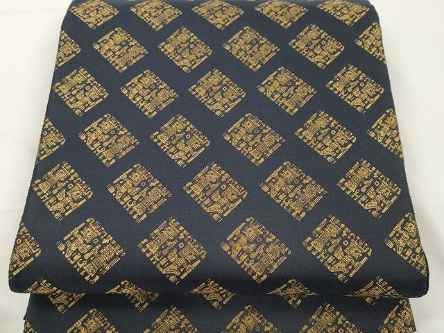 平和屋着物●全通柄袋帯　エジプト壁画文様　金糸　正絹　逸品　CAAX9470yk 平和屋着物○全通柄袋帯 エジプト壁画文様 金糸 正絹 逸品 CAAX9470yk