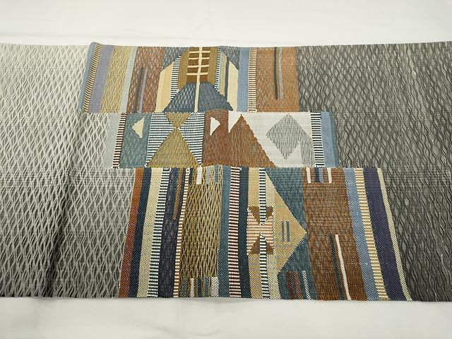 平和屋着物▽スリーシーズン 春夏秋 太鼓柄袋帯 すくい織 吉祥文 正絹 逸品 CAAX9576yk