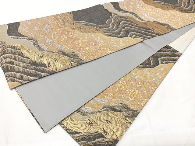 平和屋着物◎六通柄袋帯 道長花文 金銀糸 正絹 逸品 CAAX9824xe