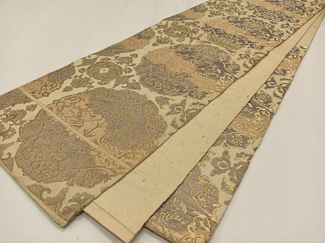 平和屋着物◎六通柄袋帯 狩猟文 金糸 正絹 逸品 CAAY0902qv