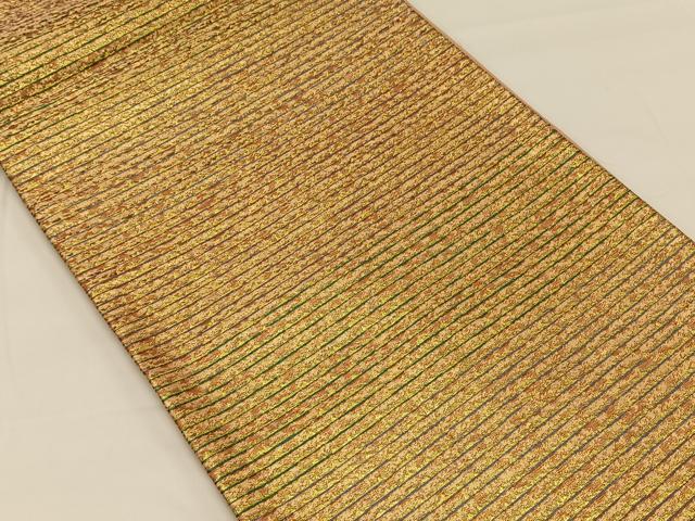 平和屋着物◎六通柄袋帯 横段文 金糸 正絹 逸品 CAAY1099qv