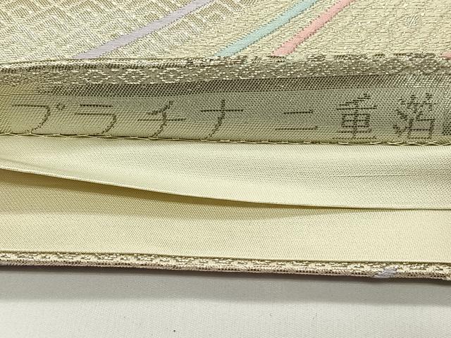 平和屋着物◎六通柄袋帯 唐織 流水花文 プラチナ二重箔 正絹 逸品 CAAY1161qv