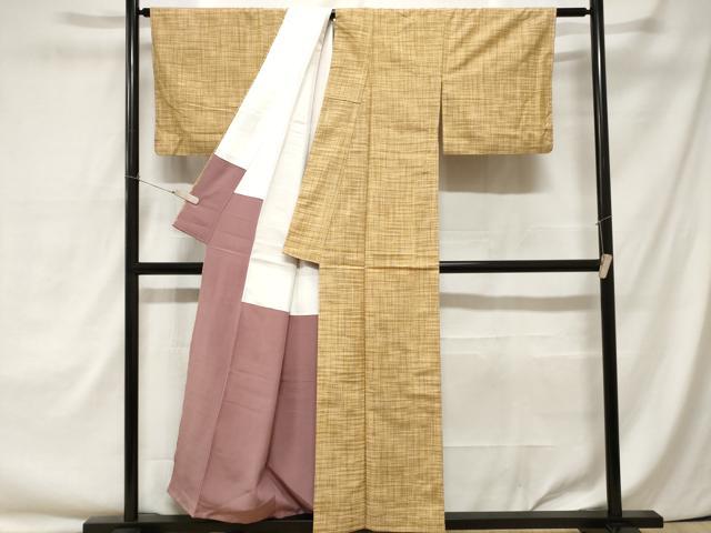 平和屋着物■上質な紬 格子柄 正絹 逸品 CAAY1700ev