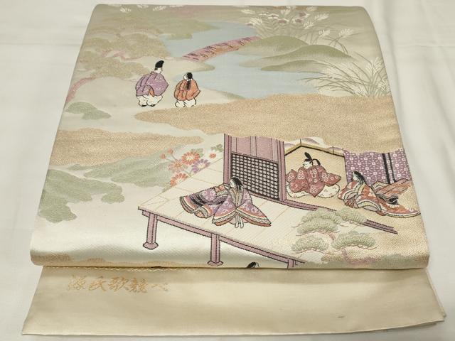 平和屋着物◎六通柄袋帯 唐織 源氏歌競べ 金糸 正絹 逸品 CAAY2197in