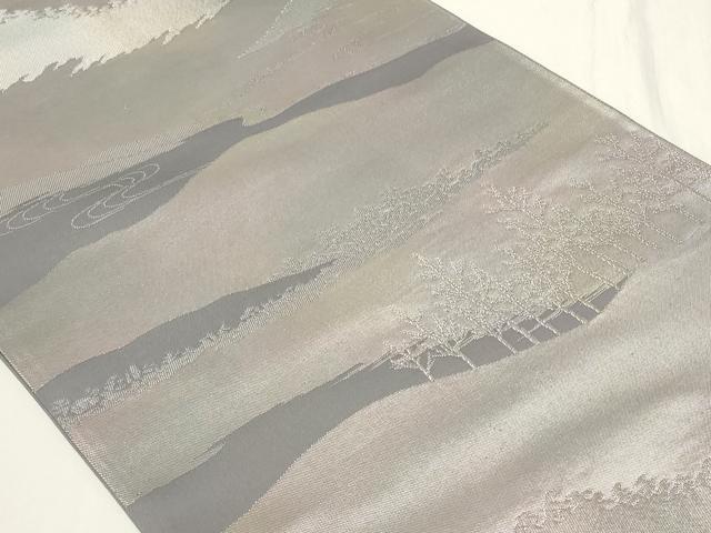 平和屋着物◎西陣 六通柄袋帯 風景文 銀糸 正絹 逸品 CAAY2370in