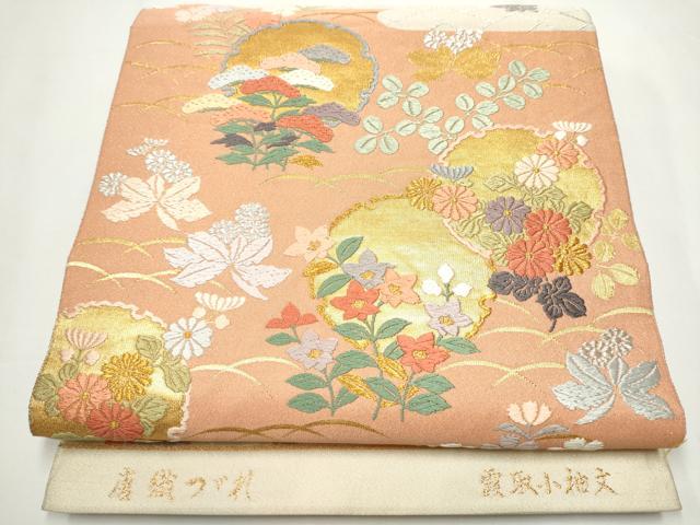 平和屋着物●六通柄袋帯 唐織 綴れ 霞取小袖文 金銀糸 正絹 逸品 CAAY2426hy