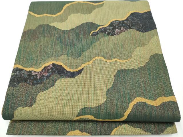 平和屋着物●六通柄袋帯 本泥大島織 道長文 金糸 正絹 逸品 CAAY2524hy