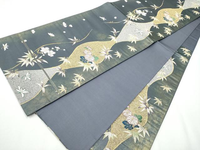 平和屋着物●六通柄袋帯 縦枠花文 金銀糸 引箔 正絹 逸品 CAAY2545hy