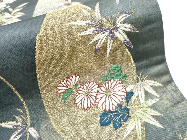 平和屋着物●六通柄袋帯 縦枠花文 金銀糸 引箔 正絹 逸品 CAAY2545hy