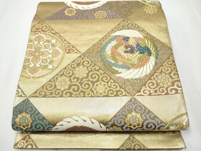 平和屋着物●六通柄袋帯 唐織 鳳華瑞祥紋 金糸 引箔 鈴乃屋扱い 正絹 逸品 CAAY2560hy