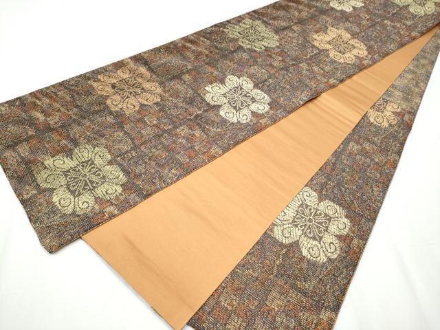 平和屋着物●六通柄袋帯 舞花文 金糸 正絹 逸品 CAAY2577hy