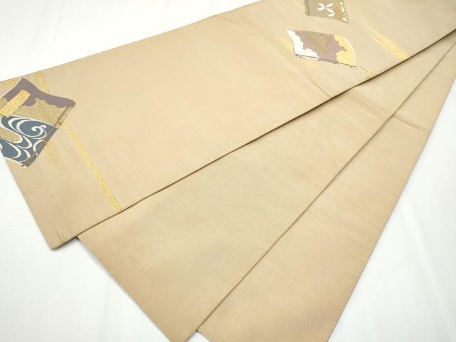 平和屋着物●爪掻き本綴れ 丸帯 引き抜き帯 冊子花文 金銀糸 正絹 逸品 CAAY2700hy