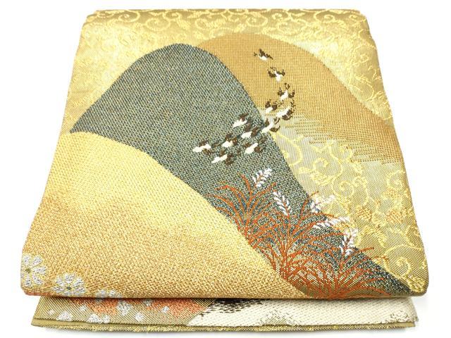 平和屋着物●六通柄袋帯 宮廷貝紫 連山 金銀糸 正絹 逸品 CAAY2706hy