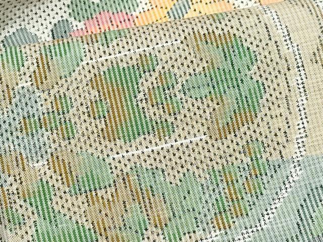 平和屋着物●本場大島紬 白大島 7マルキ 絵皿草花文 正絹 逸品 CAAY2827vf