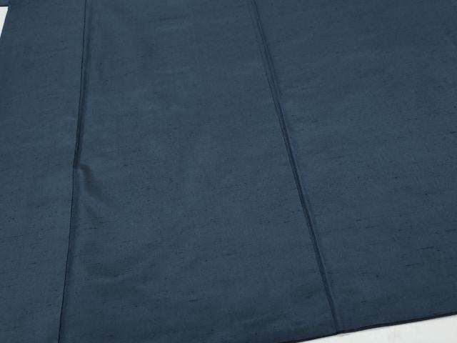 平和屋着物●男性 紬 藍鉄色 反端付き 正絹 逸品 CAAY2836vf