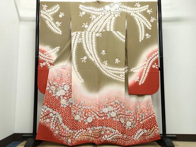 平和屋着物●越後十日町の一流染匠 桐屋・翠山工房 振袖 絞り 辻が花 暈し染め 正絹 逸品 CAAY2924vf